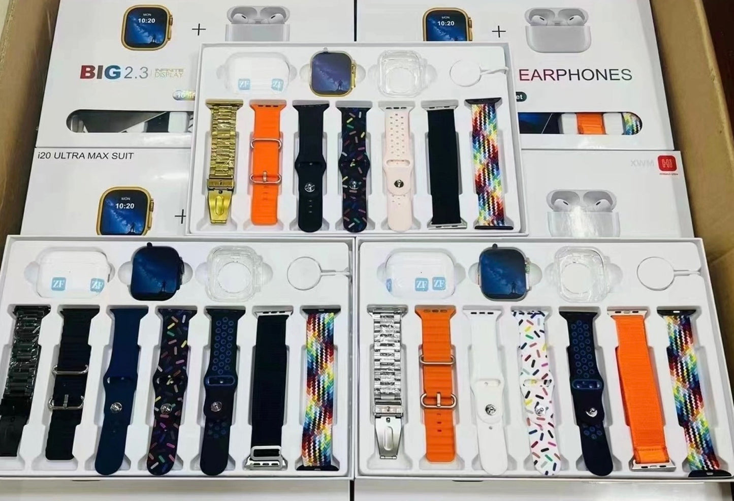 I20 ULTRA MAX SUIT SMART WATCH “7 STRAPS, 1 AIRPODS PRO AND 1 PROTECTIVE CASE”